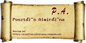 Posztós Almiréna névjegykártya